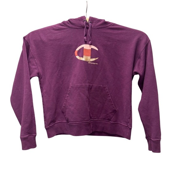 Champion Tops - Champion Authentic Athleticwear Purple Graphic Logo Hoodie GF536 Womens Small